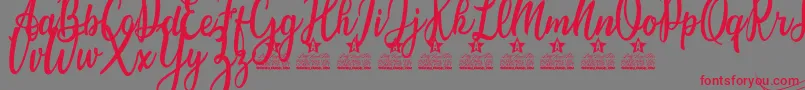 Candice Personal Use Font – Red Fonts on Gray Background