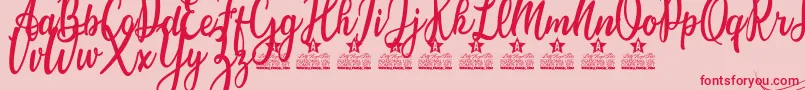 Candice Personal Use Font – Red Fonts on Pink Background