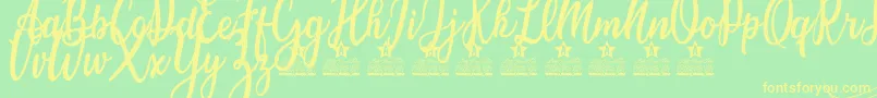Candice Personal Use Font – Yellow Fonts on Green Background