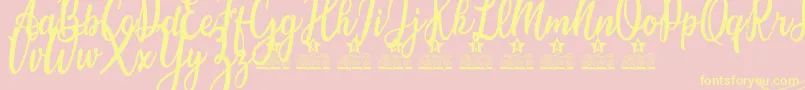 Candice Personal Use Font – Yellow Fonts on Pink Background