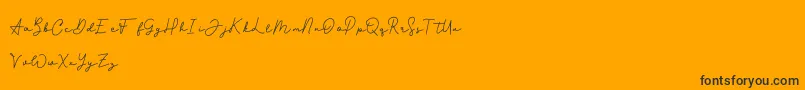 Candid Style-Schriftart – Schwarze Schriften auf orangefarbenem Hintergrund