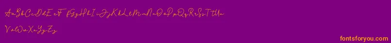 Candid Style Font – Orange Fonts on Purple Background