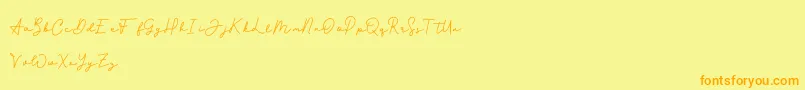 Candid Style Font – Orange Fonts on Yellow Background