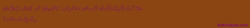 Candid Style Font – Purple Fonts on Brown Background
