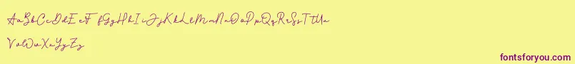 Candid Style Font – Purple Fonts on Yellow Background