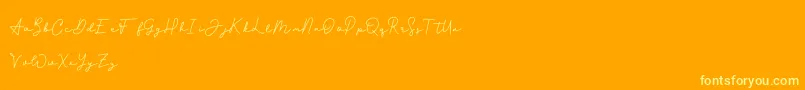 Candid Style Font – Yellow Fonts on Orange Background