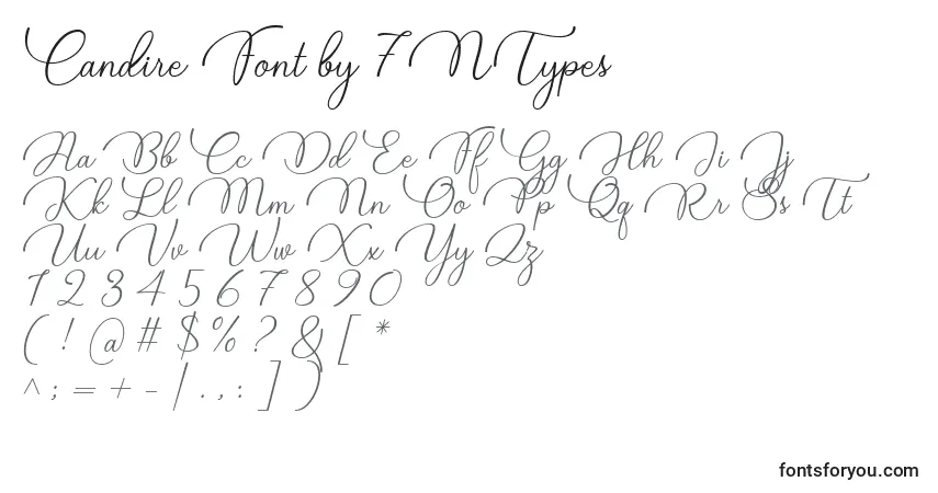A fonte Candire Font by 7NTypes – alfabeto, números, caracteres especiais