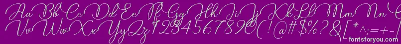 Candire Font by 7NTypes-fontti – vihreät fontit violetilla taustalla