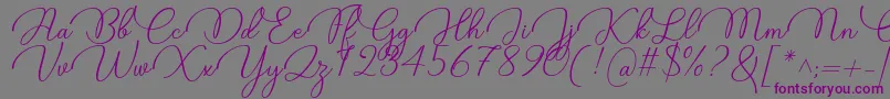 Candire Font by 7NTypes-fontti – violetit fontit harmaalla taustalla