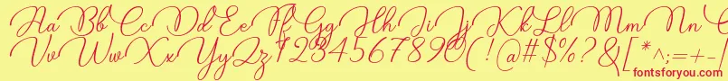 Candire Font by 7NTypes Font – Red Fonts on Yellow Background