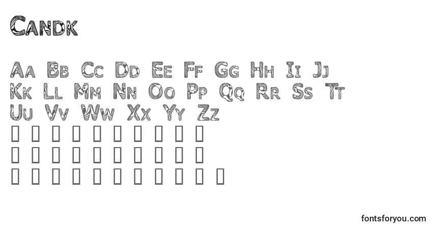 Шрифт Candk    (122695) – алфавит, цифры, специальные символы