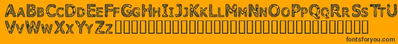 Шрифт Candk    – чёрные шрифты на оранжевом фоне