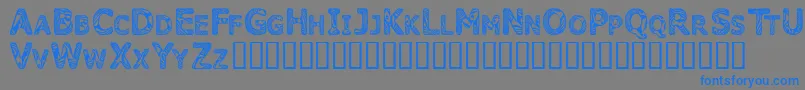 Candk   -Schriftart – Blaue Schriften auf grauem Hintergrund