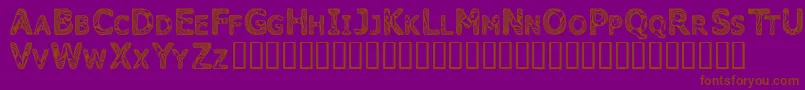 Candk   -Schriftart – Braune Schriften auf violettem Hintergrund