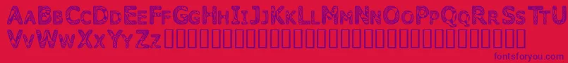 Candk   -fontti – violetit fontit punaisella taustalla