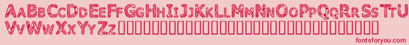 Candk   -Schriftart – Rote Schriften auf rosa Hintergrund