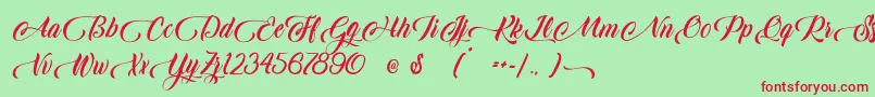 Candle Mustard Font – Red Fonts on Green Background