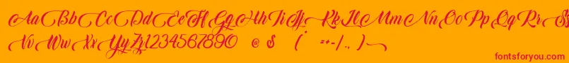 Candle Mustard Font – Red Fonts on Orange Background