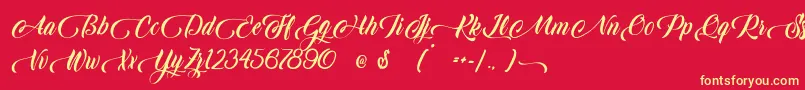 Candle Mustard Font – Yellow Fonts on Red Background