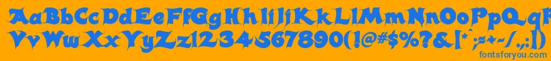 Candles  Font – Blue Fonts on Orange Background