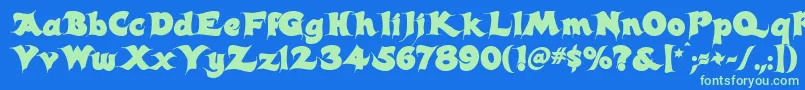 Candles  Font – Green Fonts on Blue Background