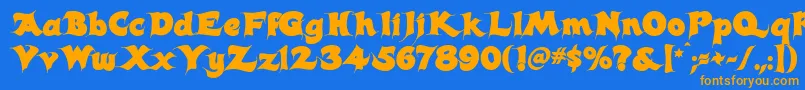 Candles  Font – Orange Fonts on Blue Background