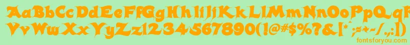 Candles  Font – Orange Fonts on Green Background