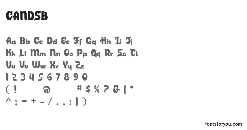 A fonte CANDSB   (122699) – alfabeto, números, caracteres especiais