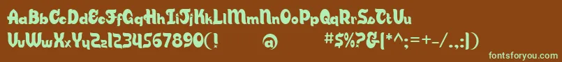 CANDSB   Font – Green Fonts on Brown Background