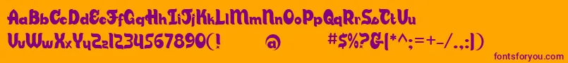 CANDSB   Font – Purple Fonts on Orange Background