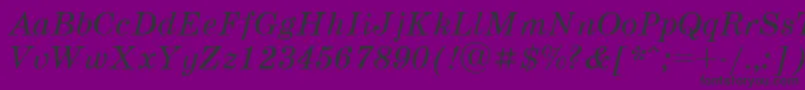 Schoolbook.KzItalic Font – Black Fonts on Purple Background