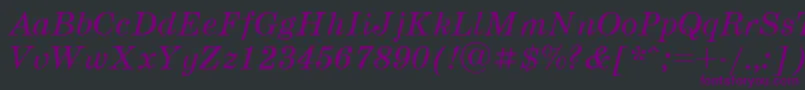 Schoolbook.KzItalic Font – Purple Fonts on Black Background