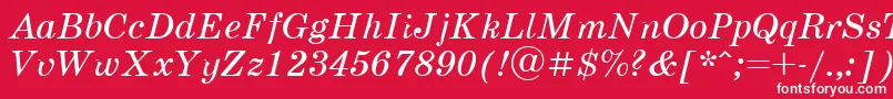 Schoolbook.KzItalic Font – White Fonts on Red Background