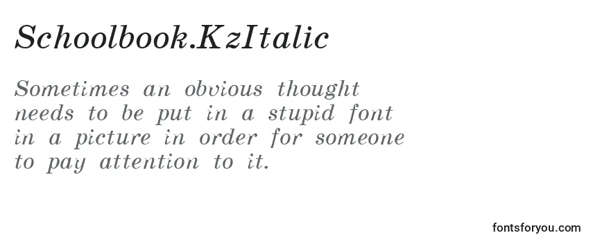 Schoolbook.KzItalic Font