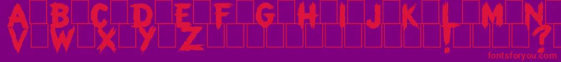 Them Font – Red Fonts on Purple Background