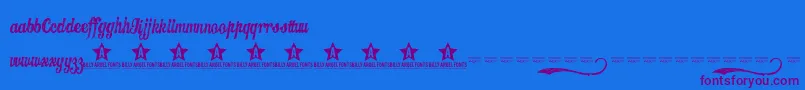 CANDY   -Schriftart – Violette Schriften auf blauem Hintergrund