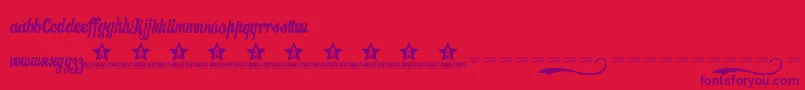 Police CANDY    – polices violettes sur fond rouge