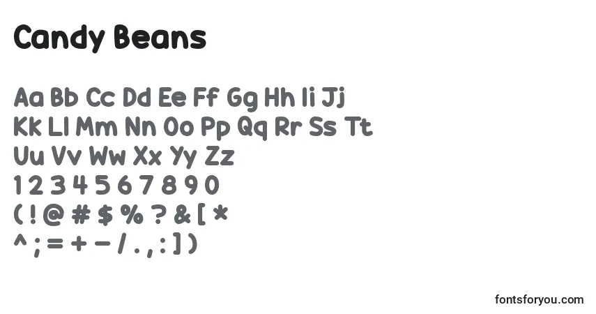 Schriftart Candy Beans – Alphabet, Zahlen, spezielle Symbole