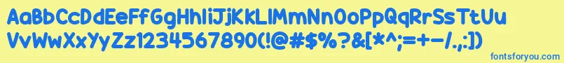 Шрифт Candy Beans – синие шрифты на жёлтом фоне
