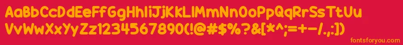 Candy Beans Font – Orange Fonts on Red Background