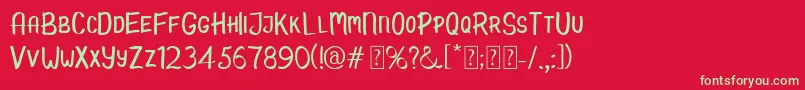Candy Demo Font – Green Fonts on Red Background