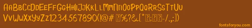 Candy Demo Font – Orange Fonts on Brown Background
