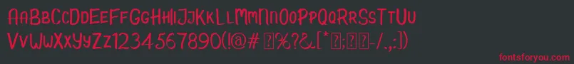 フォントCandy Demo – 黒い背景に赤い文字