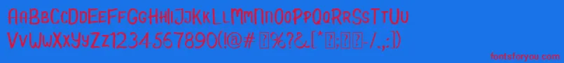 Candy Demo Font – Red Fonts on Blue Background
