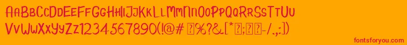 Candy Demo Font – Red Fonts on Orange Background