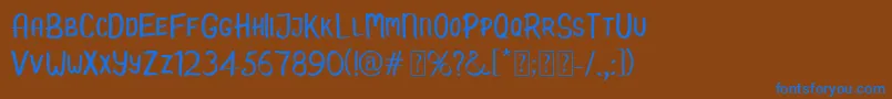 Candy Demo Font – Blue Fonts on Brown Background