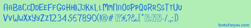 Candy Demo Font – Blue Fonts on Green Background