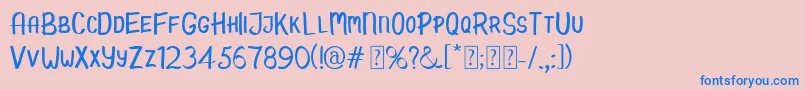 Candy Demo Font – Blue Fonts on Pink Background