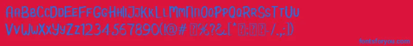 Candy Demo Font – Blue Fonts on Red Background