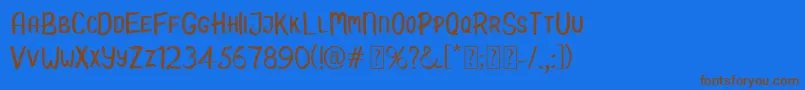 Candy Demo Font – Brown Fonts on Blue Background